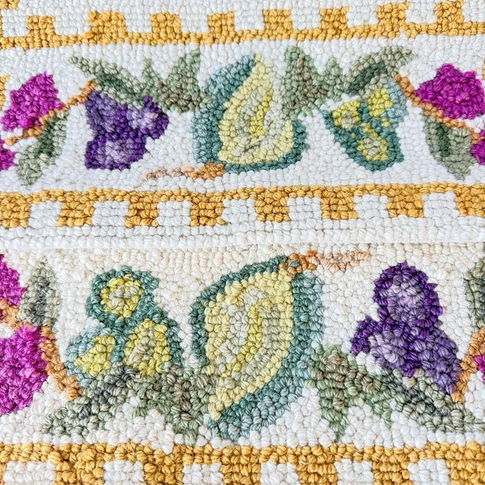 Wool  Hooked‎ Rug 2'x3' Gold Fruit